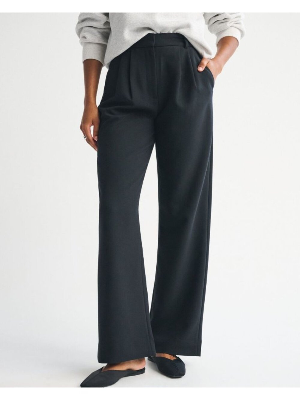 Abercrombie & Fitch Black Wide Leg Pants